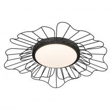  9132-FM24 NB-OP - Yasmin NB Flush Mount - 24" in Natural Black with Opal Glass Shade